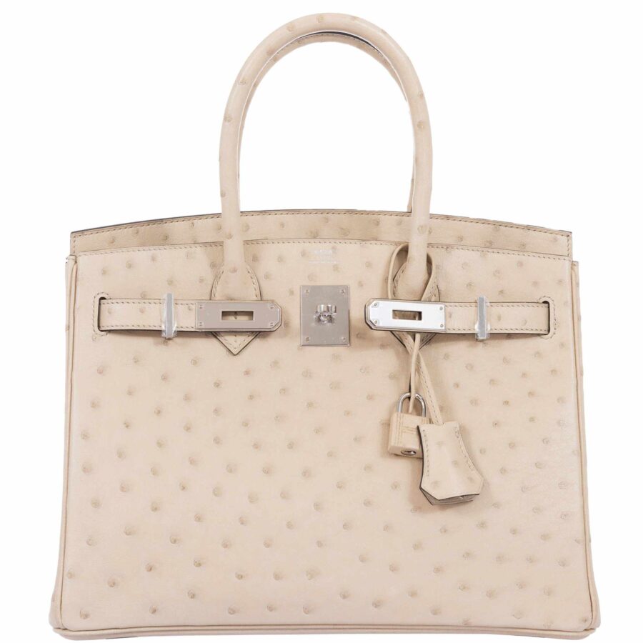HermesBirkin 30 Parchemin Ostrich Palladium Hardware -, Y | Studio Nafay