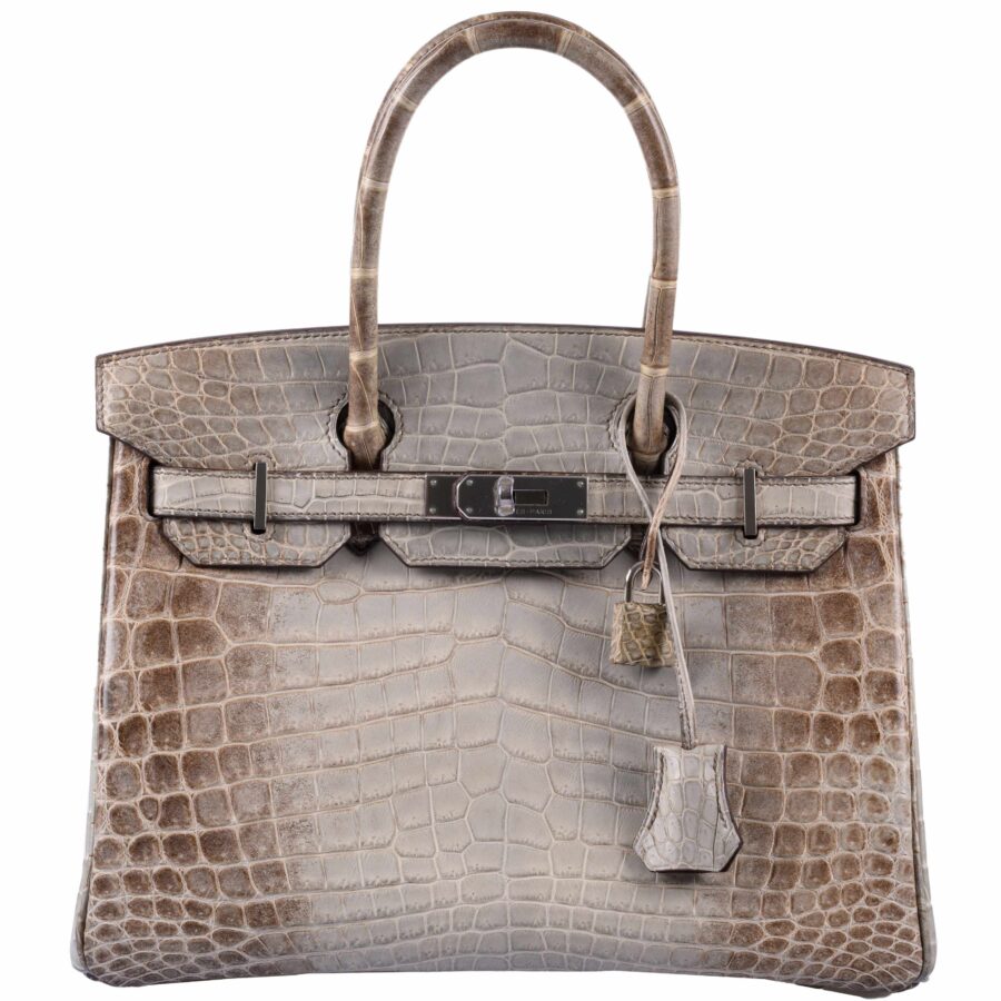 HermesBirkin 30 Gris Cendre Himalaya Niloticus Crocodile Palladium Hardware | Studio Nafay