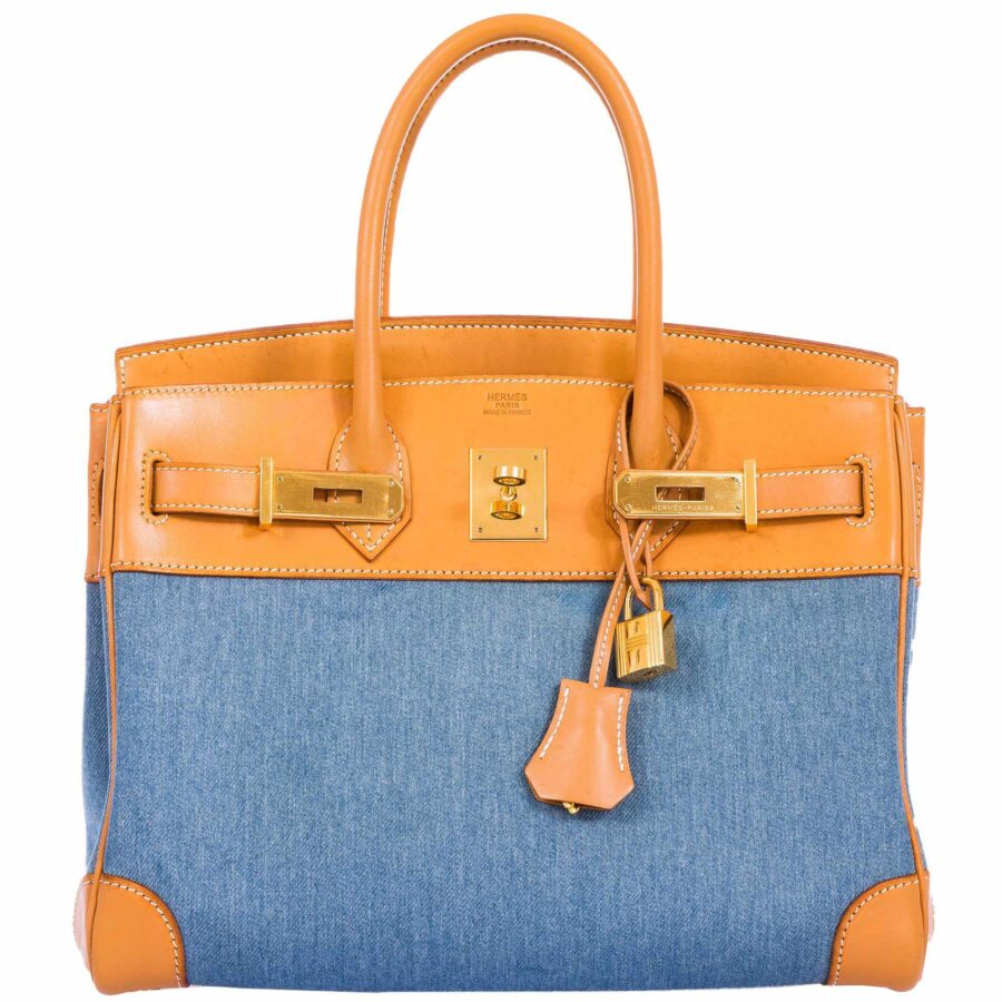 HermesBirkin 30 Denim & Vache Naturelle Gold Hardware - Limited Edition | Studio Nafay