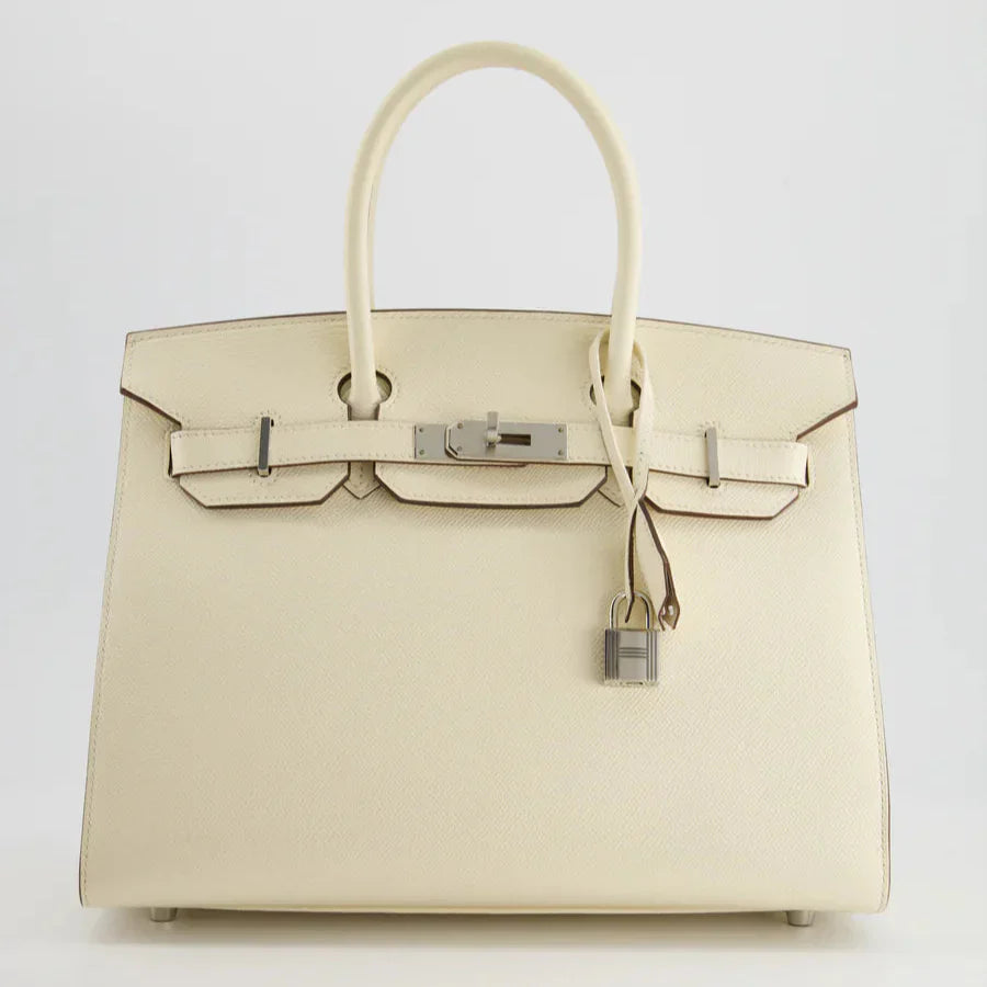 Hermes Birkin 30 Sellier Bag in Nata Epsom Leather With Palladium Hardware | Studio Nafay