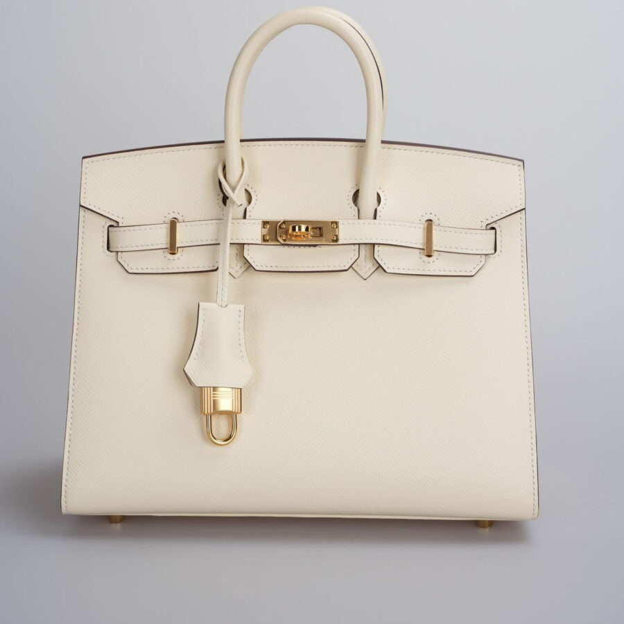 Hermes Birkin 25cm Sellier Bag in Nata Epsom Leather With Gold Hardware From | Studio Nafay