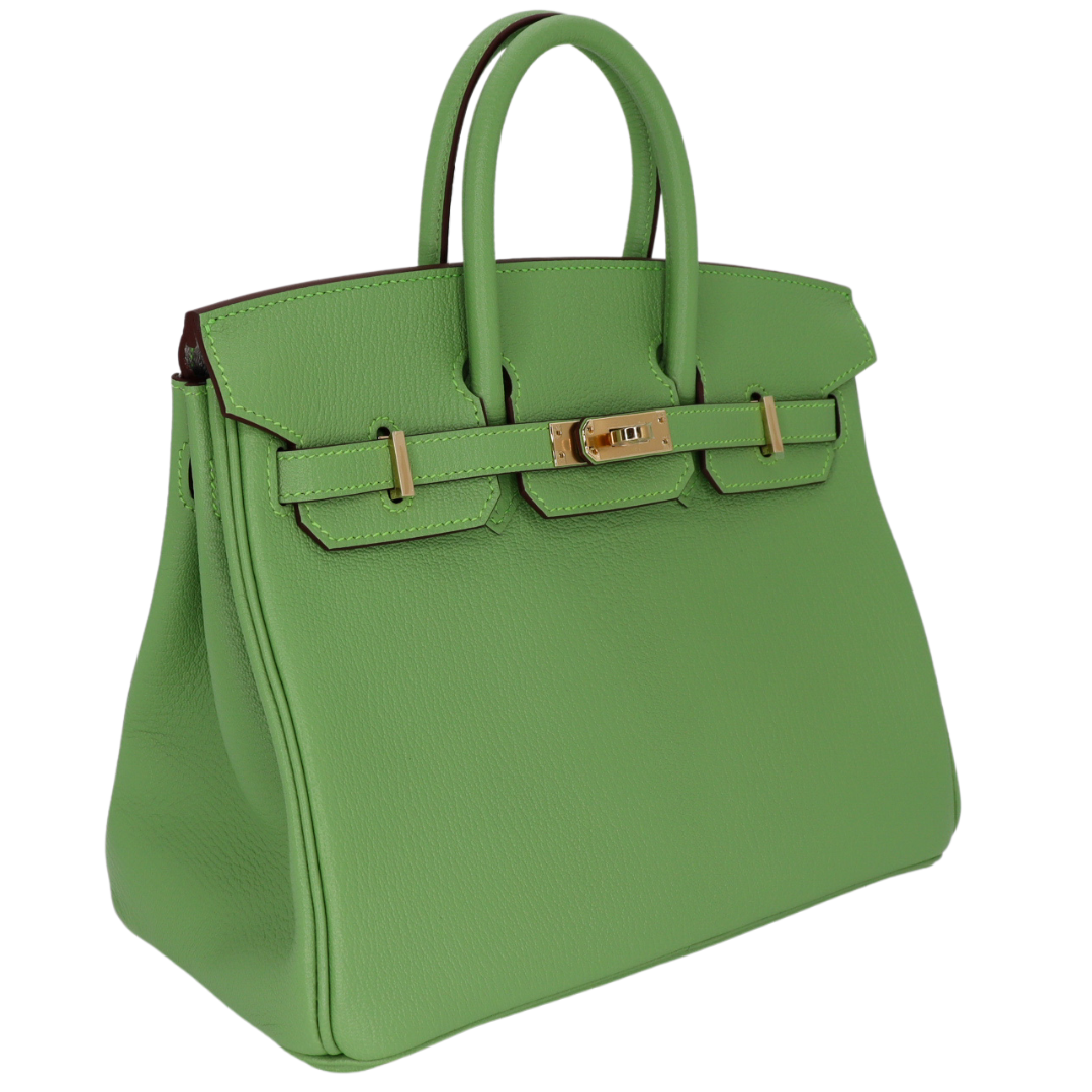 Hermes25cm Birkin HSS Vert Criquet Chevre Leather Gold Hardware