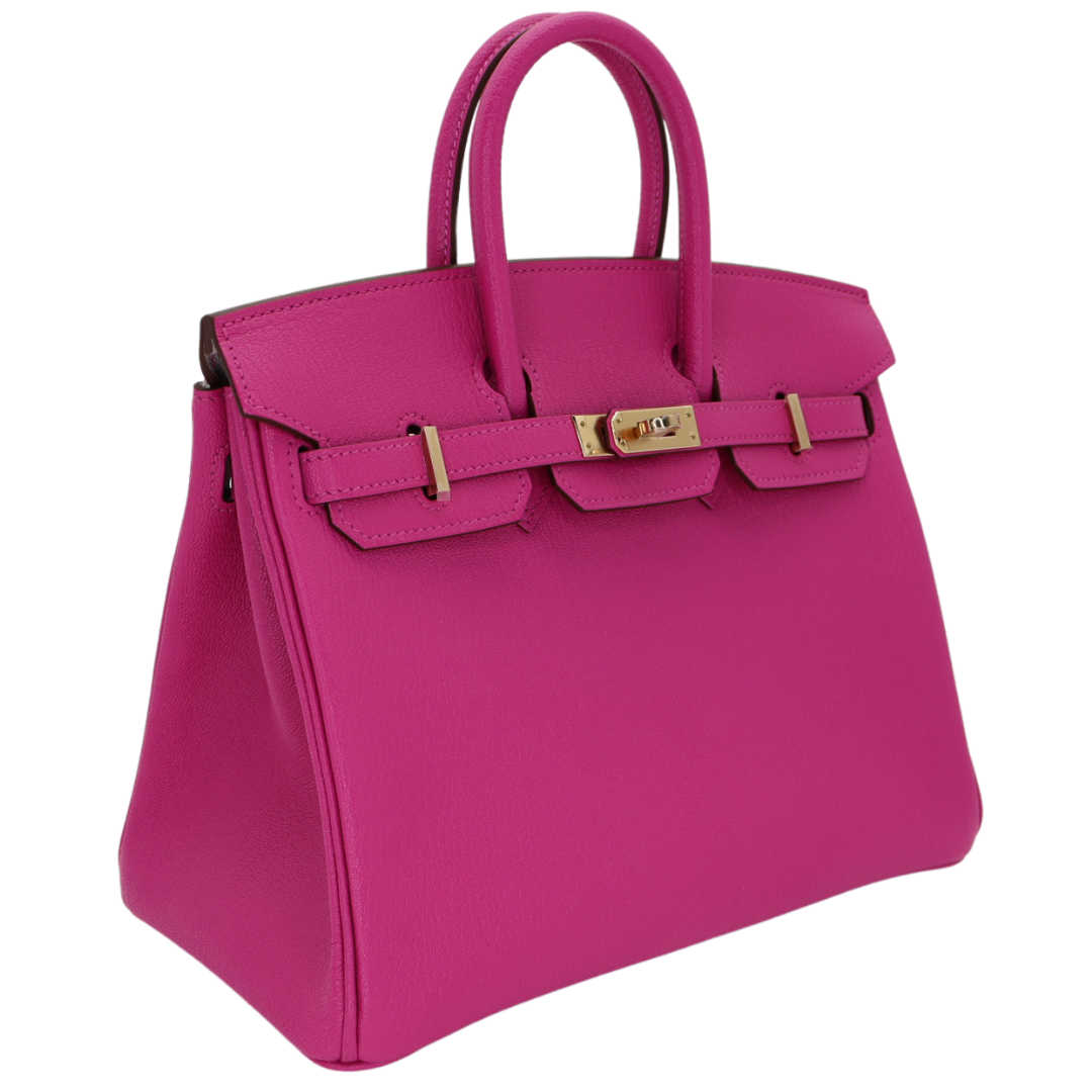 Hermes25cm Birkin HSS Rose Magnolia/ Gris Perle Chèvre Leather Rose Gold Hardware