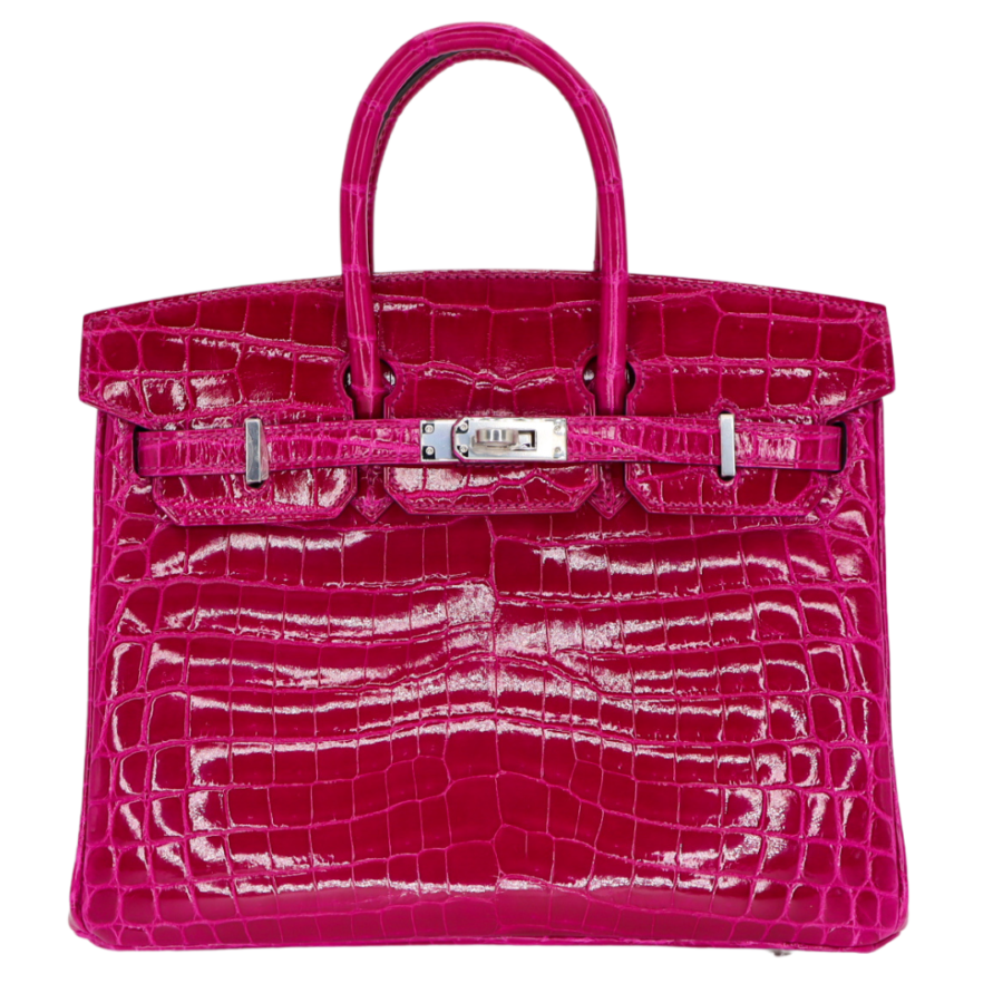 Hermes25cm Birkin Rose Scheherazade Shiny Niloticus Crocodile Palladium Hardware | Studio Nafay