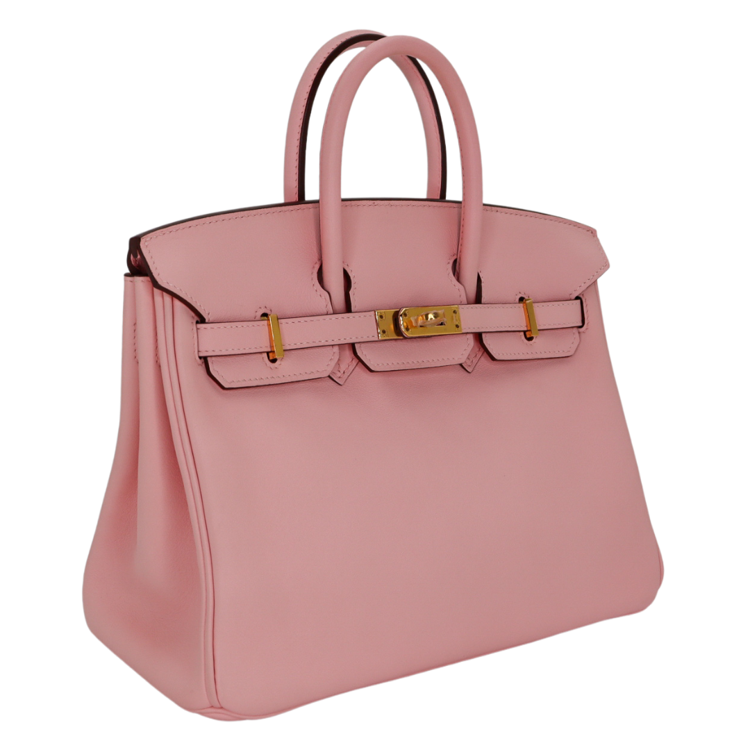 Hermes25cm Birkin Rose Sakura Swift Leather Gold Hardware