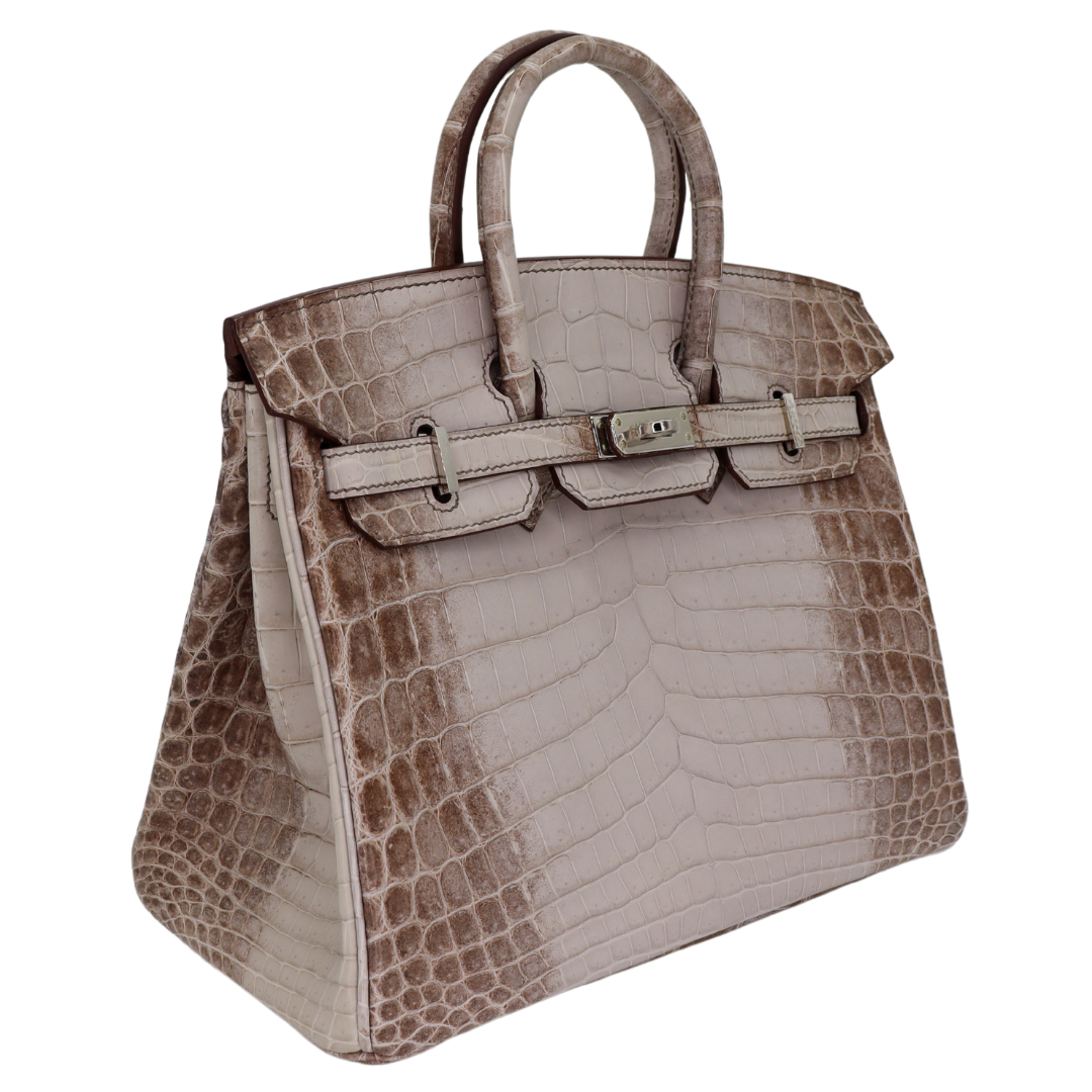 Hermes25cm Birkin Gris Cendre Matte Niloticus Crocodile Palladium Hardware