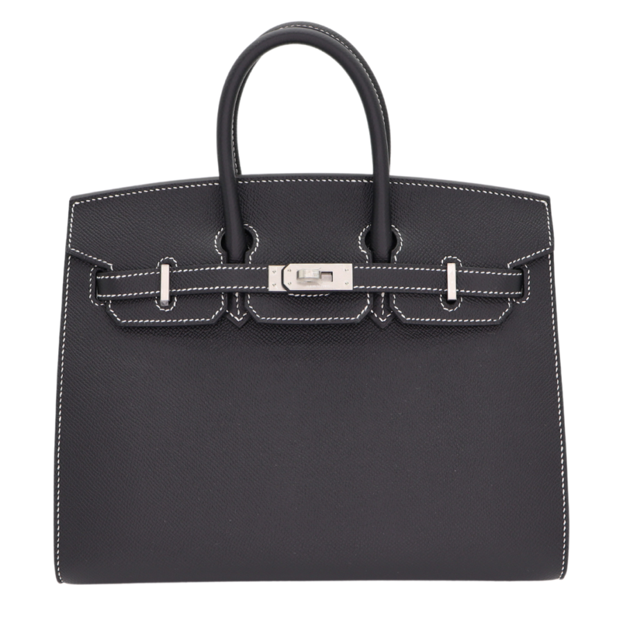 Hermes25cm Birkin Sellier HSS Black Epsom leather Brushed Palladium Hardware | Studio Nafay