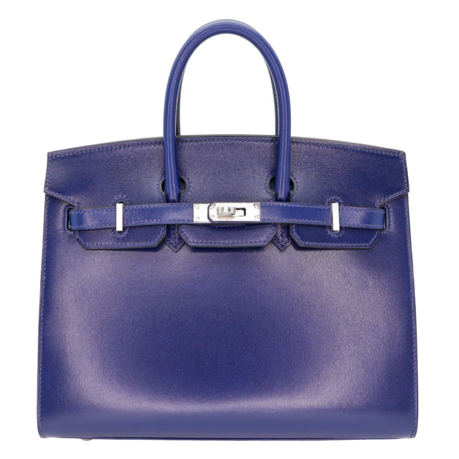 Hermes25cm Birkin Sellier Bleu Saphir Box Calf Leather Palladium Hardware | Studio Nafay