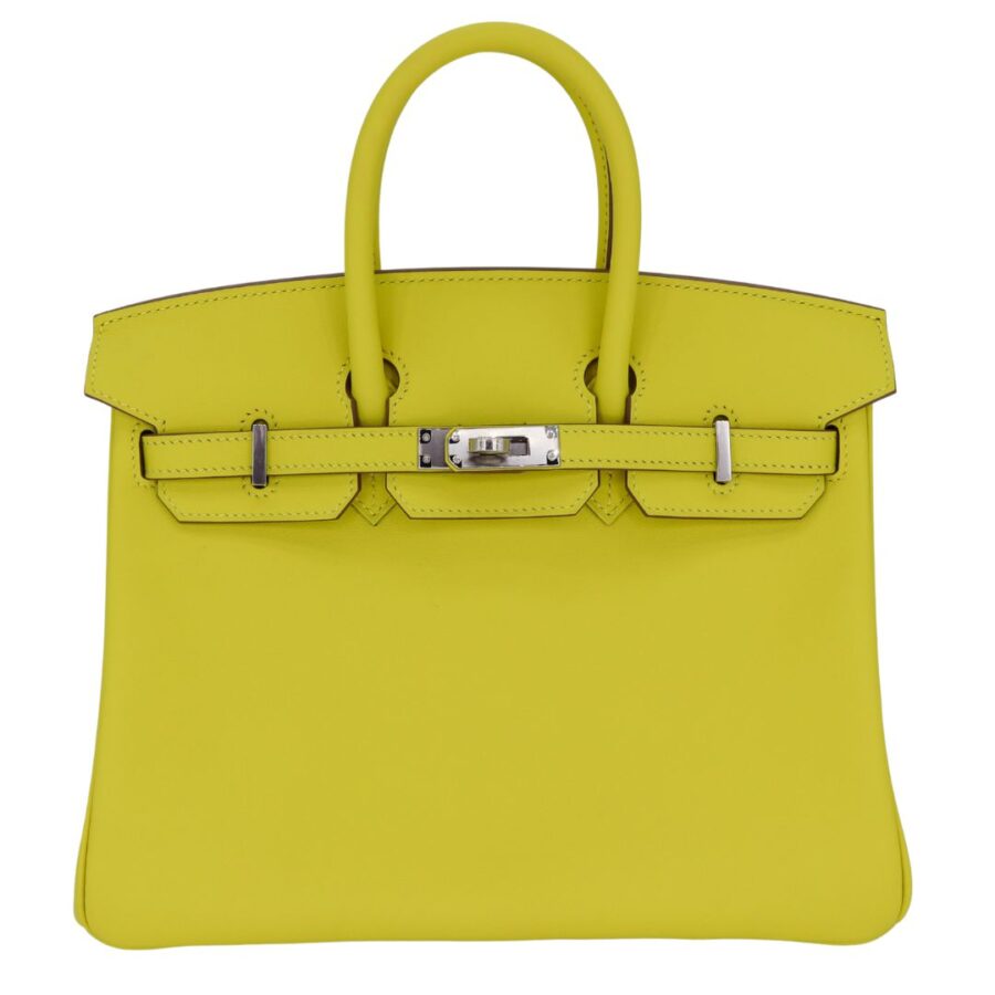 Hermes25cm Birkin Lime Swift Leather Palladium Hardware | Studio Nafay