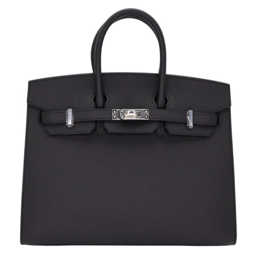 Hermes25cm Birkin Sellier Black Epsom Leather Palladium Hardware | Studio Nafay