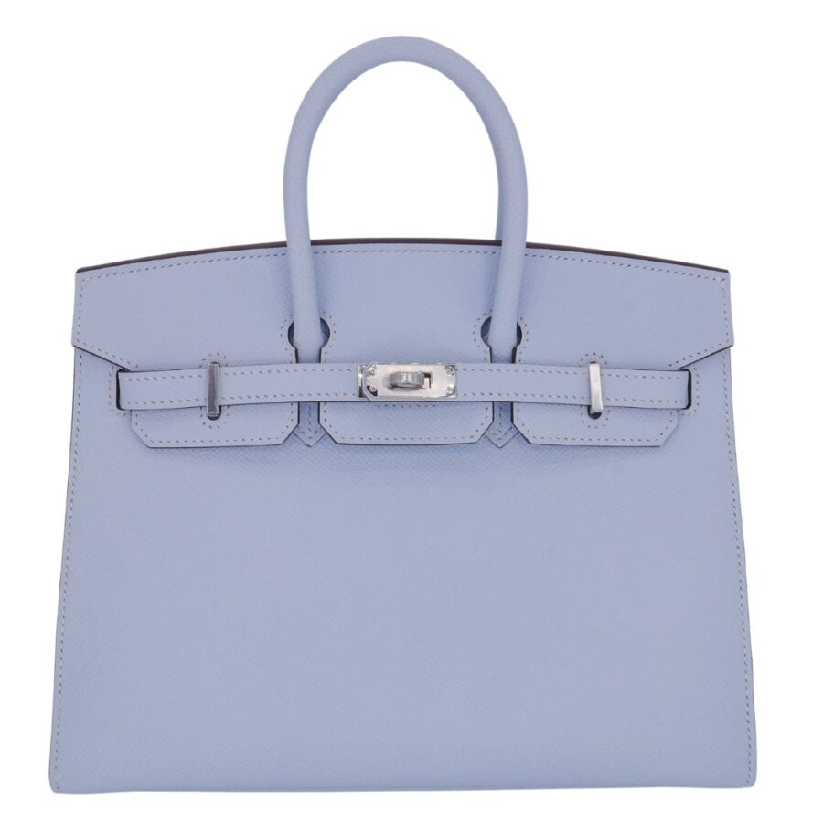 Hermes25cm Birkin Sellier Bleu Brume Epsom Leather Palladium Hardware | Studio Nafay
