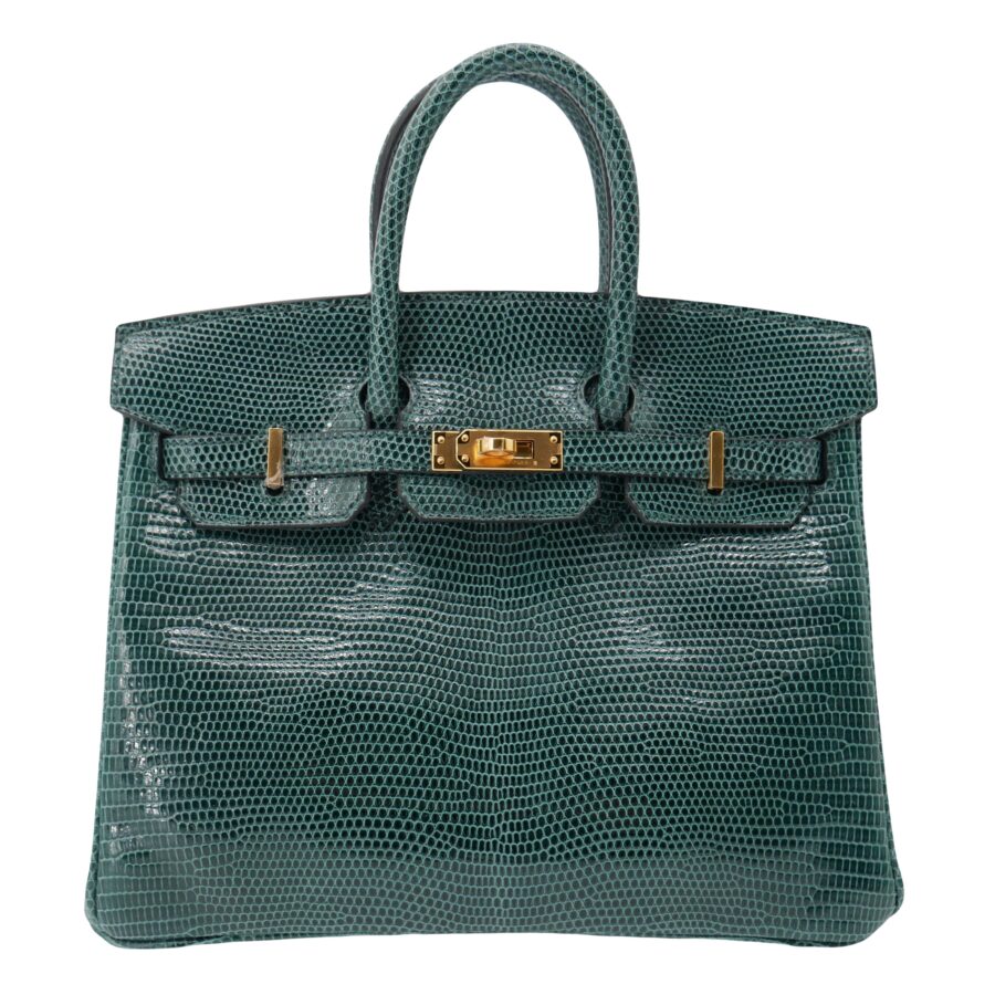 Hermes25cm Birkin Vert Cypress Lizard Gold Hardware | Studio Nafay