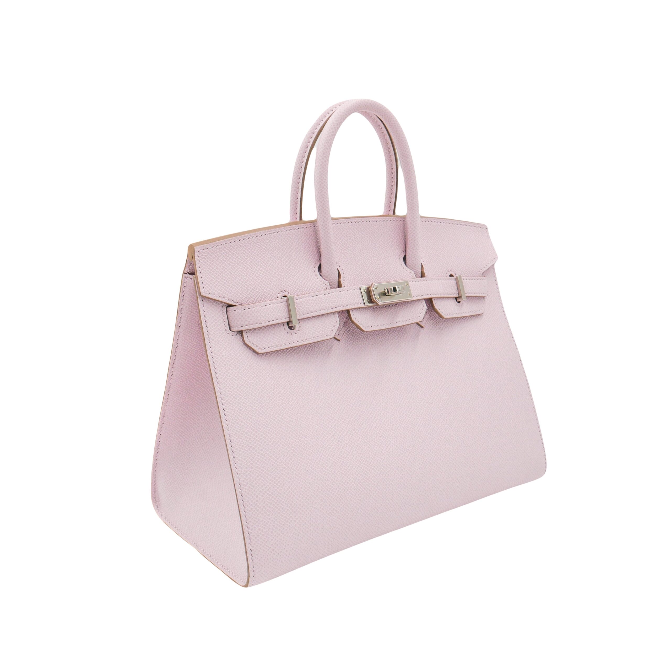Hermes25cm Birkin Sellier Mauve Pale Epsom Leather Palladium Hardware