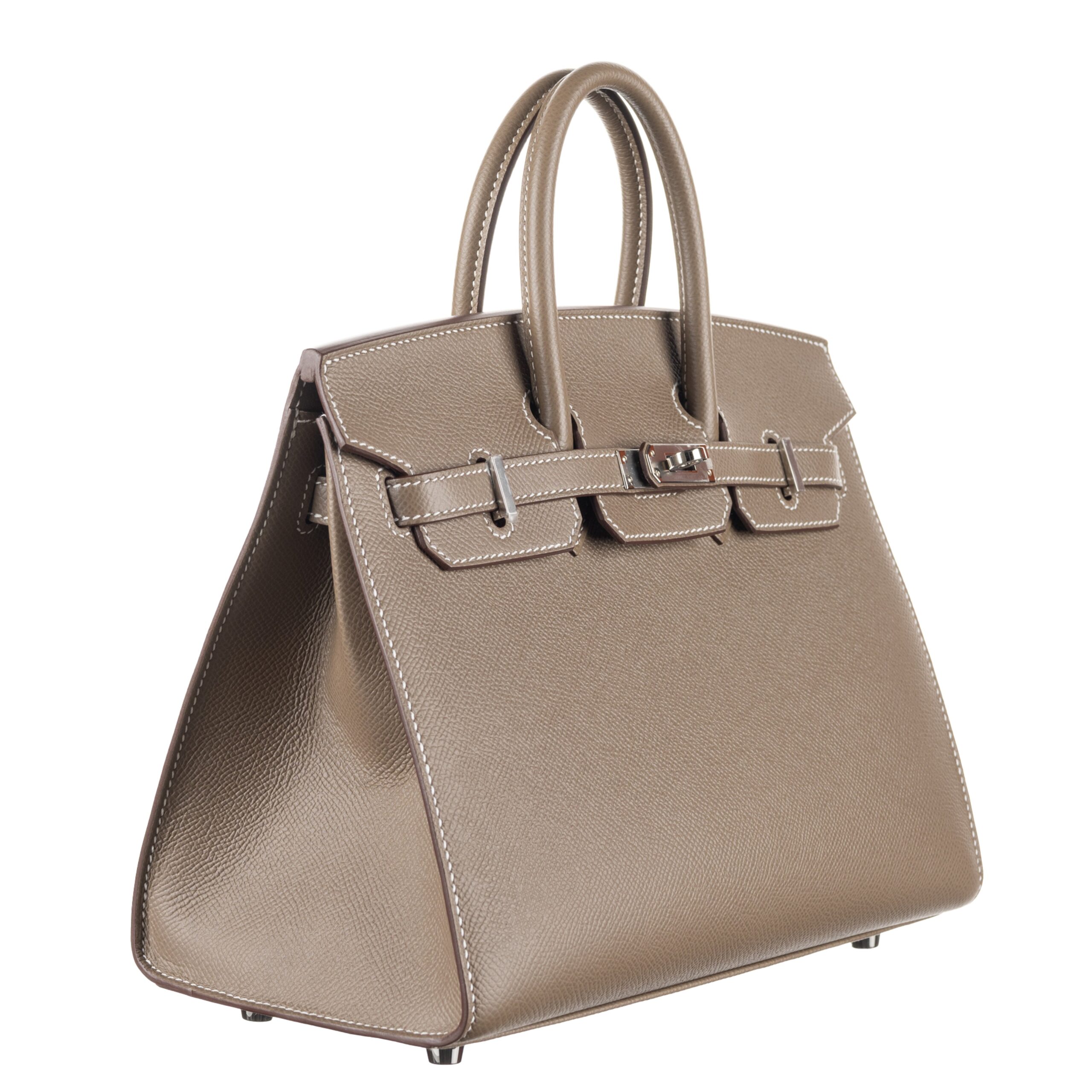 Hermes25cm Birkin Sellier Etoupe Epsom Leather Palladium Hardware
