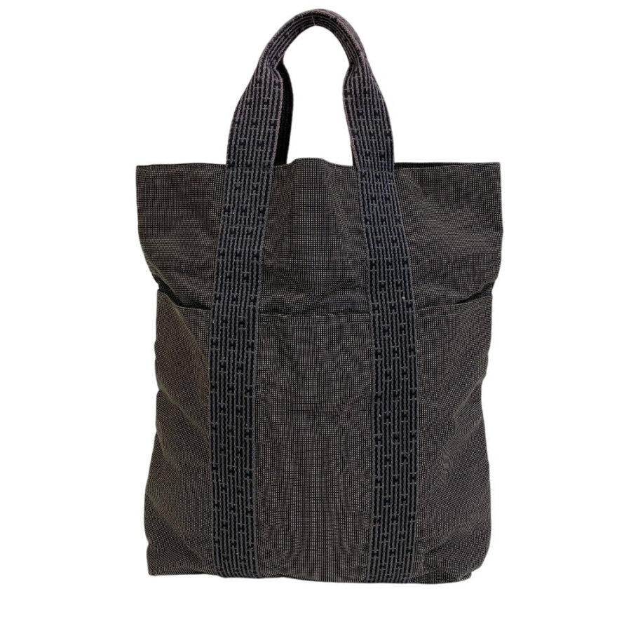 HERMES Tote Bag canvas black Her Line Cabas | Studio Nafay