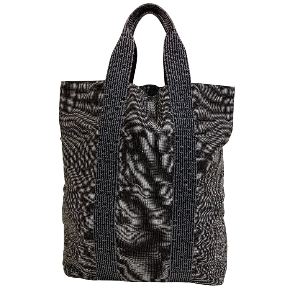 HERMES Tote Bag canvas black Her Line Cabas