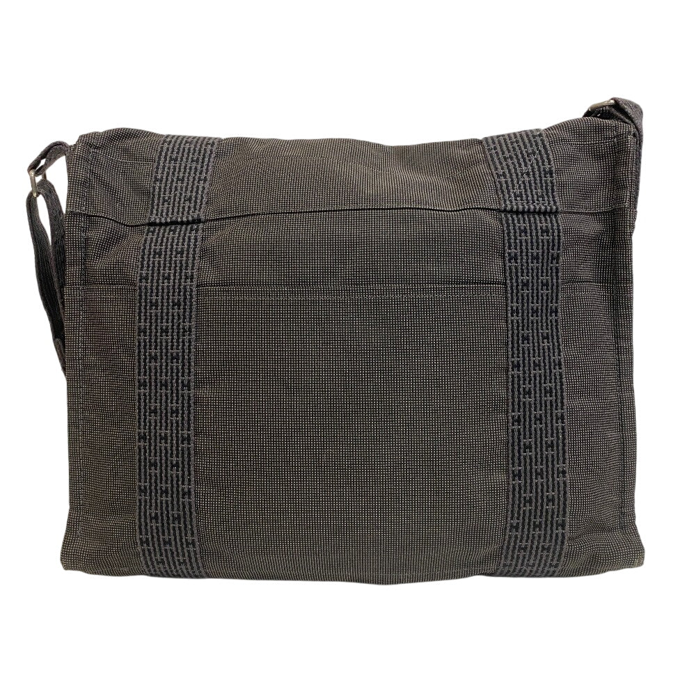 HERMES Shoulder Bag canvas gray Her Line Bassus MM