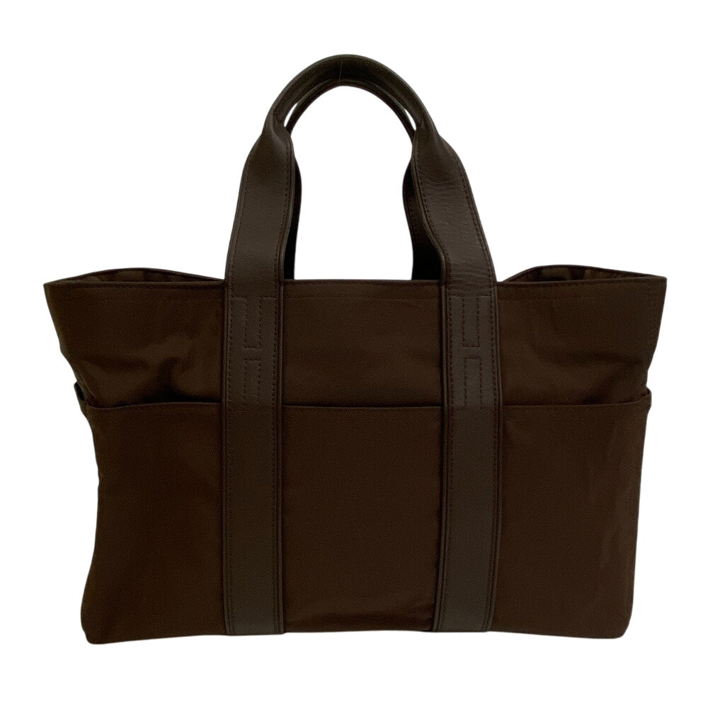HERMES Handbag Nylon Brown Akapu Luco MM