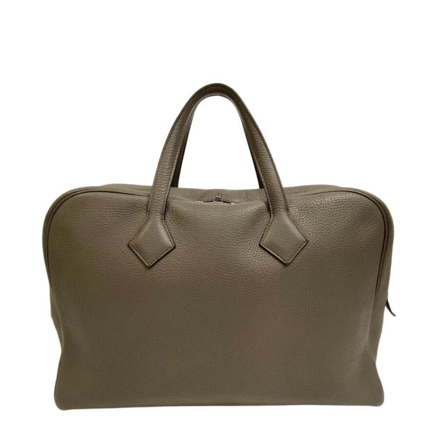 HERMES Business bag leather gray Victoria 40 mens | Studio Nafay