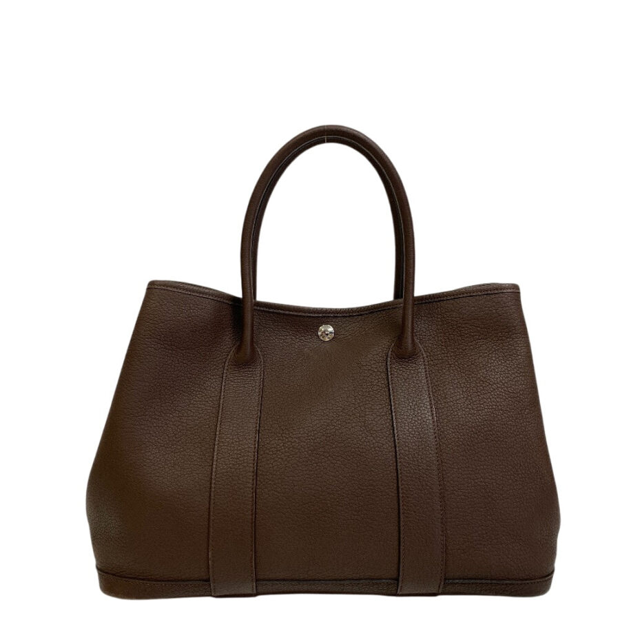 HERMES Tote Bag Leather, Negonda Brown Garden party MM Women | Studio Nafay