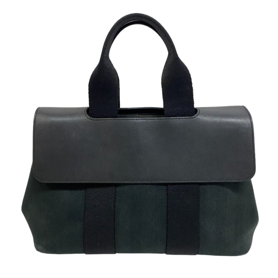 HERMES Handbag Toile Chevron, Leather black Tote Bag Pouch Valparaiso PM Women(Unisex) | Studio Nafay