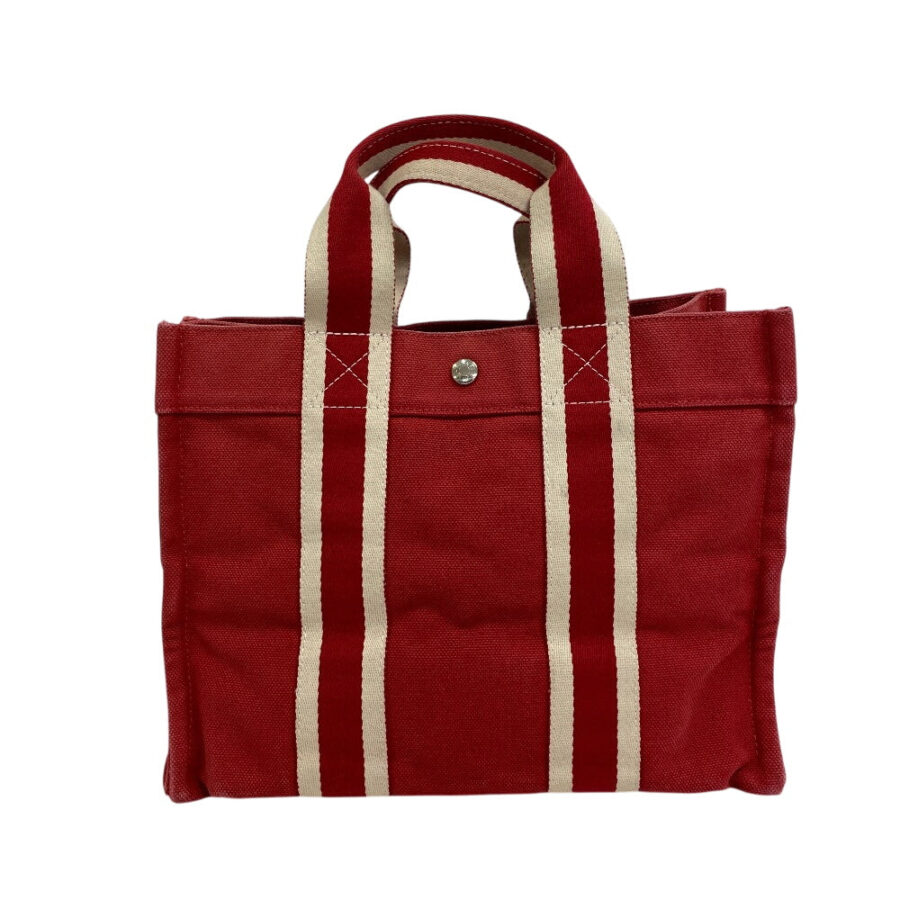 HERMES Handbag canvas Red Tote Bora Bora Coquiage PM | Studio Nafay