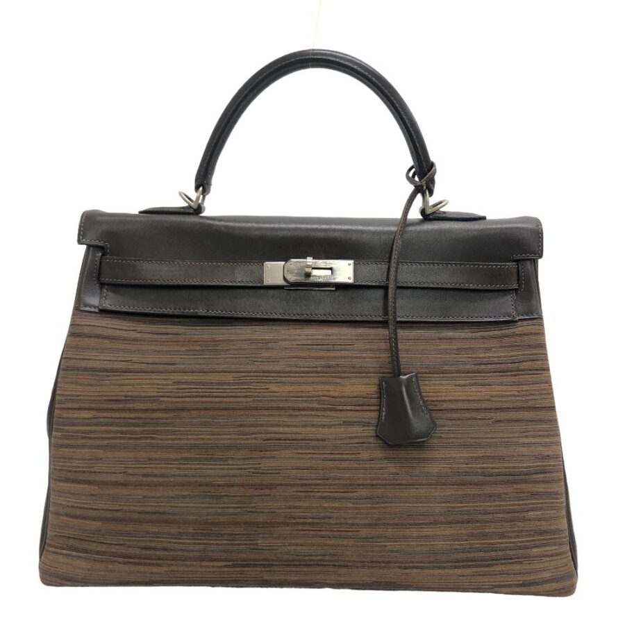 HERMES Handbag leather Brown Vibrato Kelly 35 Women | Studio Nafay