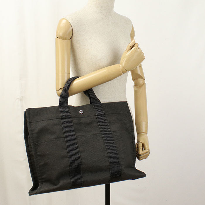 HERMES Her Line MM Tote Bag canvas gray unisex