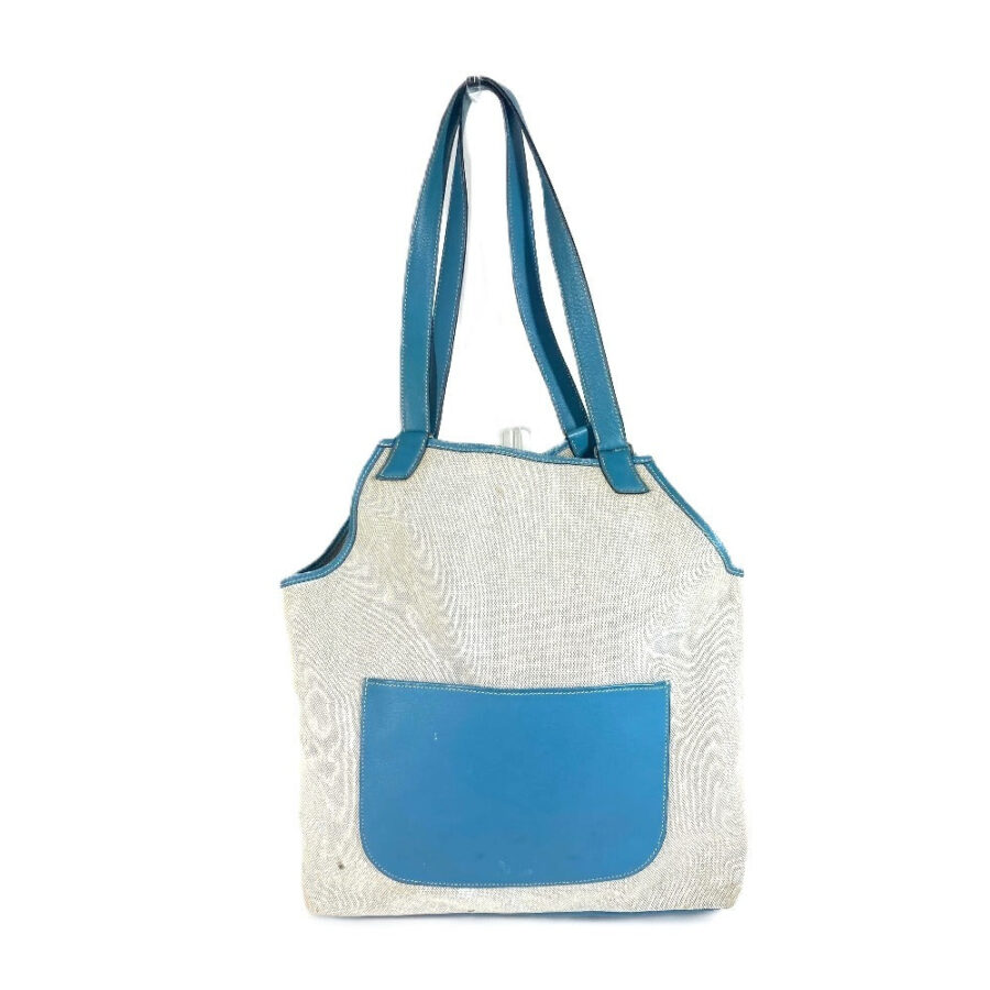 HERMES Shoulder Bag Leather / canvas blue Shoulder bag Tote Bag Giardinier PM | Studio Nafay