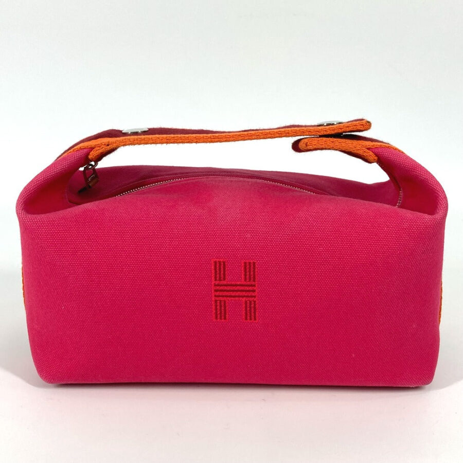 HERMES Handbag canvas pink Pouch Brid a Black PM Women | Studio Nafay