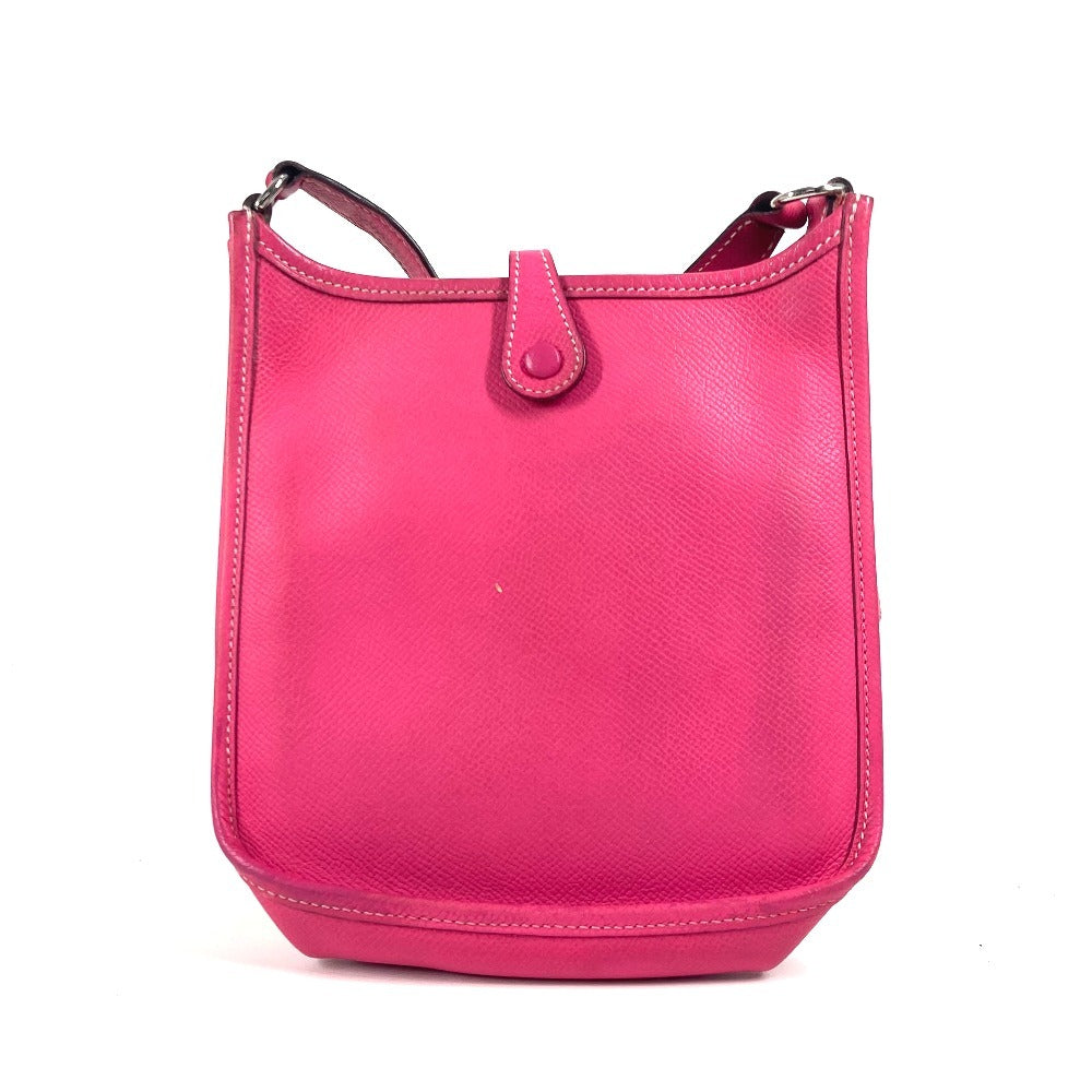 HERMES Shoulder Bag leather pink Evelyn TPM 16 Evelyn TPM