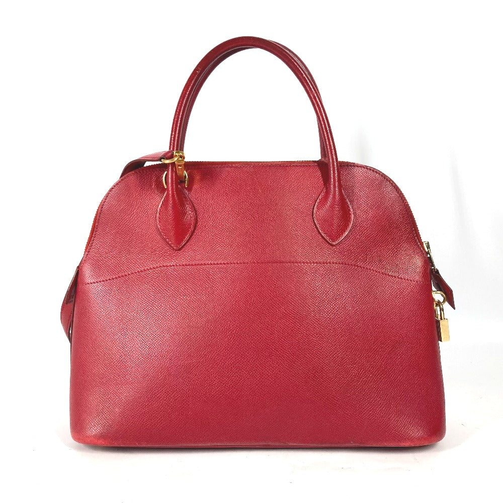 HERMES Handbag Courchevel Red bag Shoulder Bag Bored 30