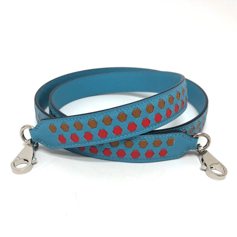 HERMES Shoulder strap Epsom blue bandouliere Women | Studio Nafay