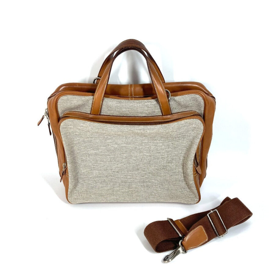 HERMES Business bag, Toile H Technique x Barenia Brown bag Currysh Express unisex(Unisex) | Studio Nafay