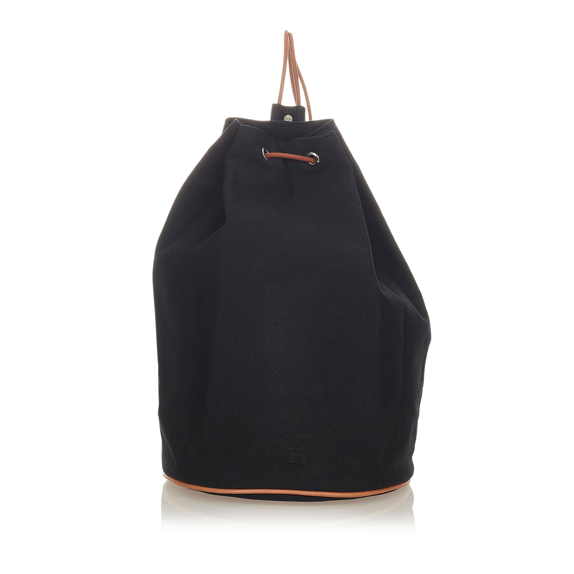 Luxury Hermes Polochon Mimile Canvas Backpack
