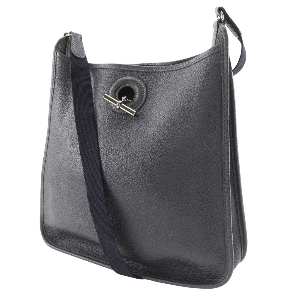 HERMES Shoulder Bag leather gray Vespa 28 Women
