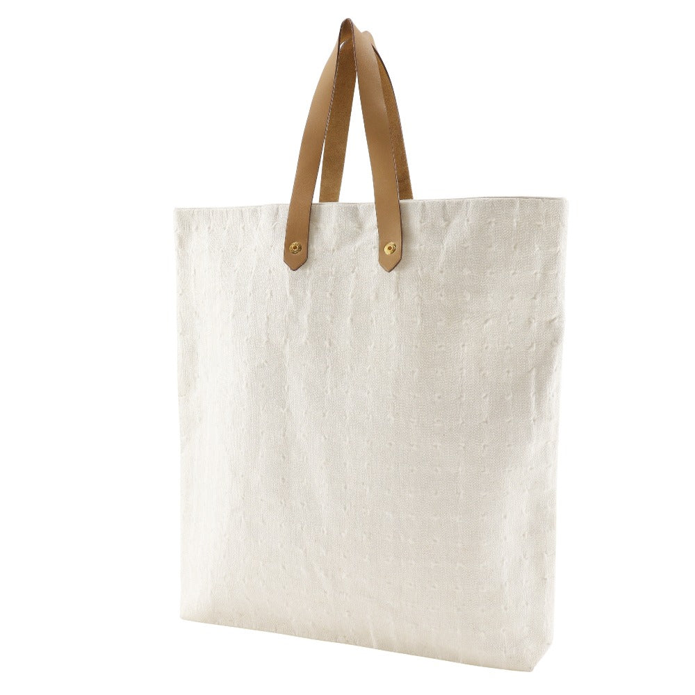 HERMES Handbag cotton White Amedaba Tote GM