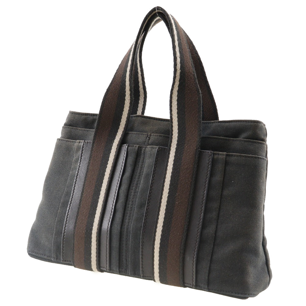 HERMES Tote Bag canvas black Toroca Horizontal PM