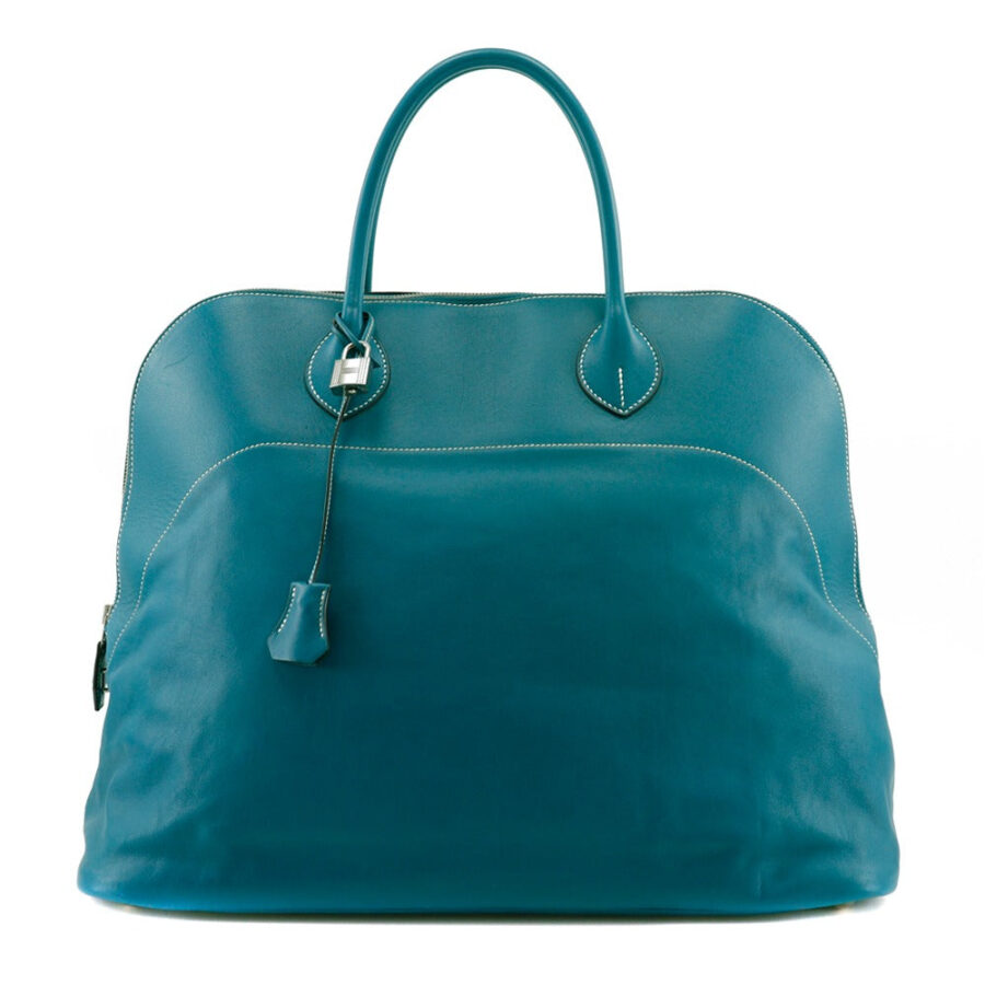 HERMES Boston Duffel bag Sikkim Turquoise/Silver Metal Bolide Relax 45 unisex(Unisex) | Studio Nafay