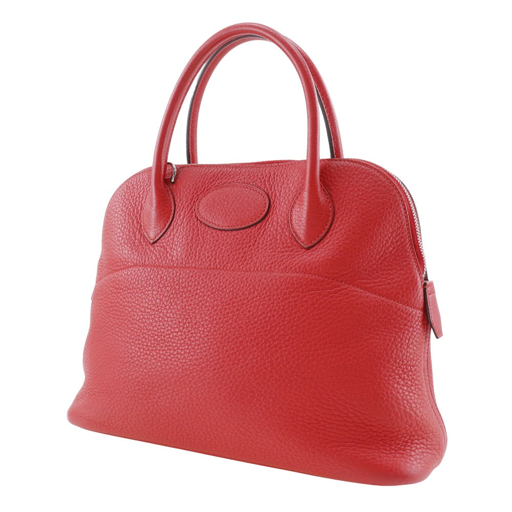 HERMES Handbag Taurillon Clemence Red/Silver Metal Bored 31 Women