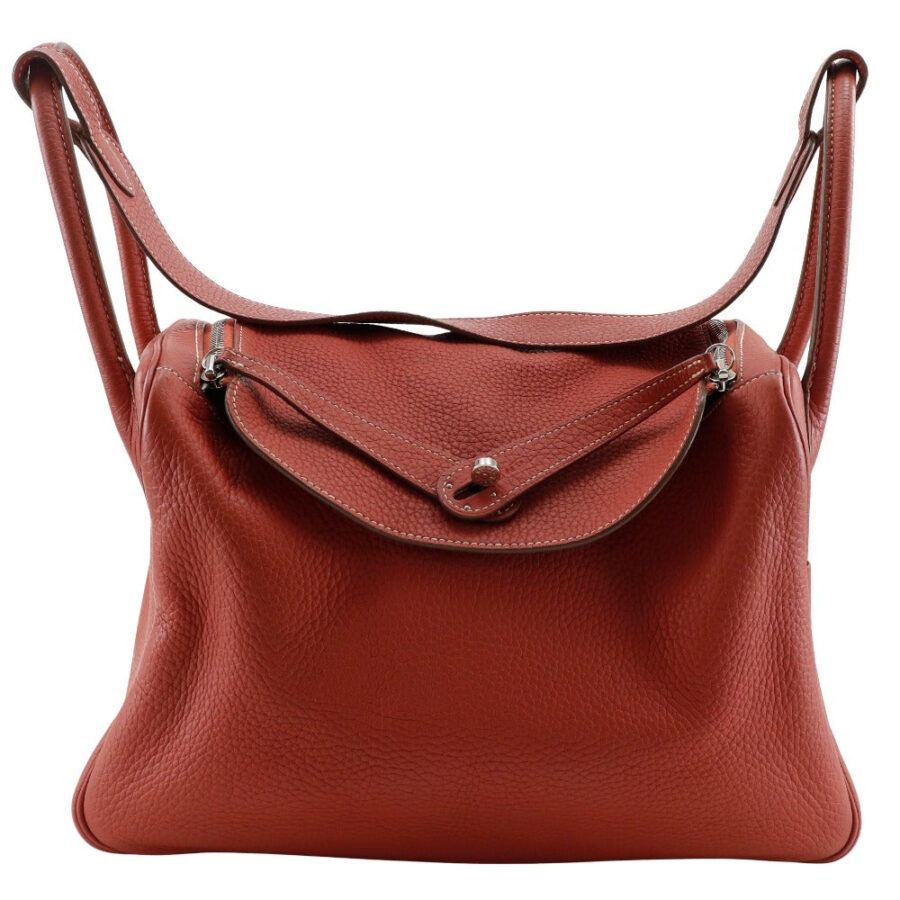 HERMES Handbag Togo Orange / Silver Metal 2WAYShoulder Lindy 34 Women | Studio Nafay