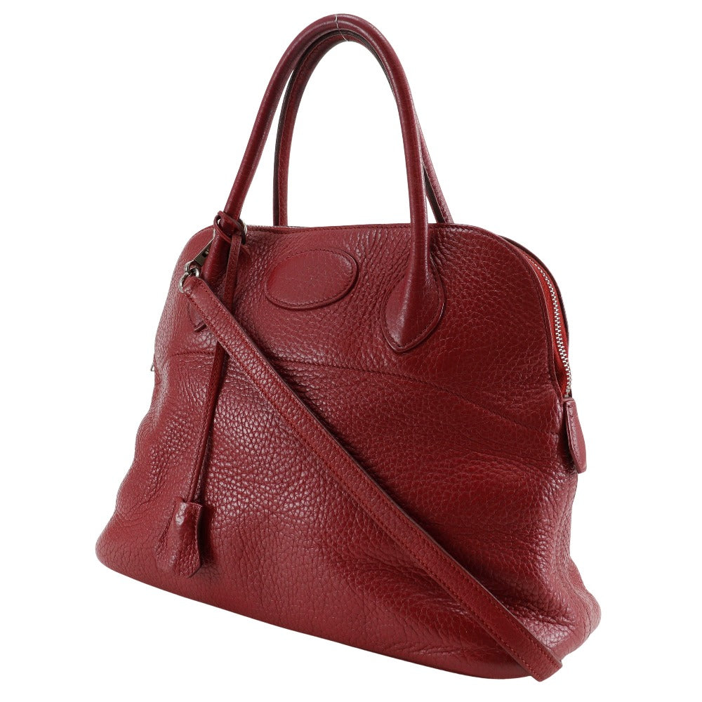 HERMES Handbag Ardenne Red/Silver Metal 2WAYShoulder Bored 31 Women