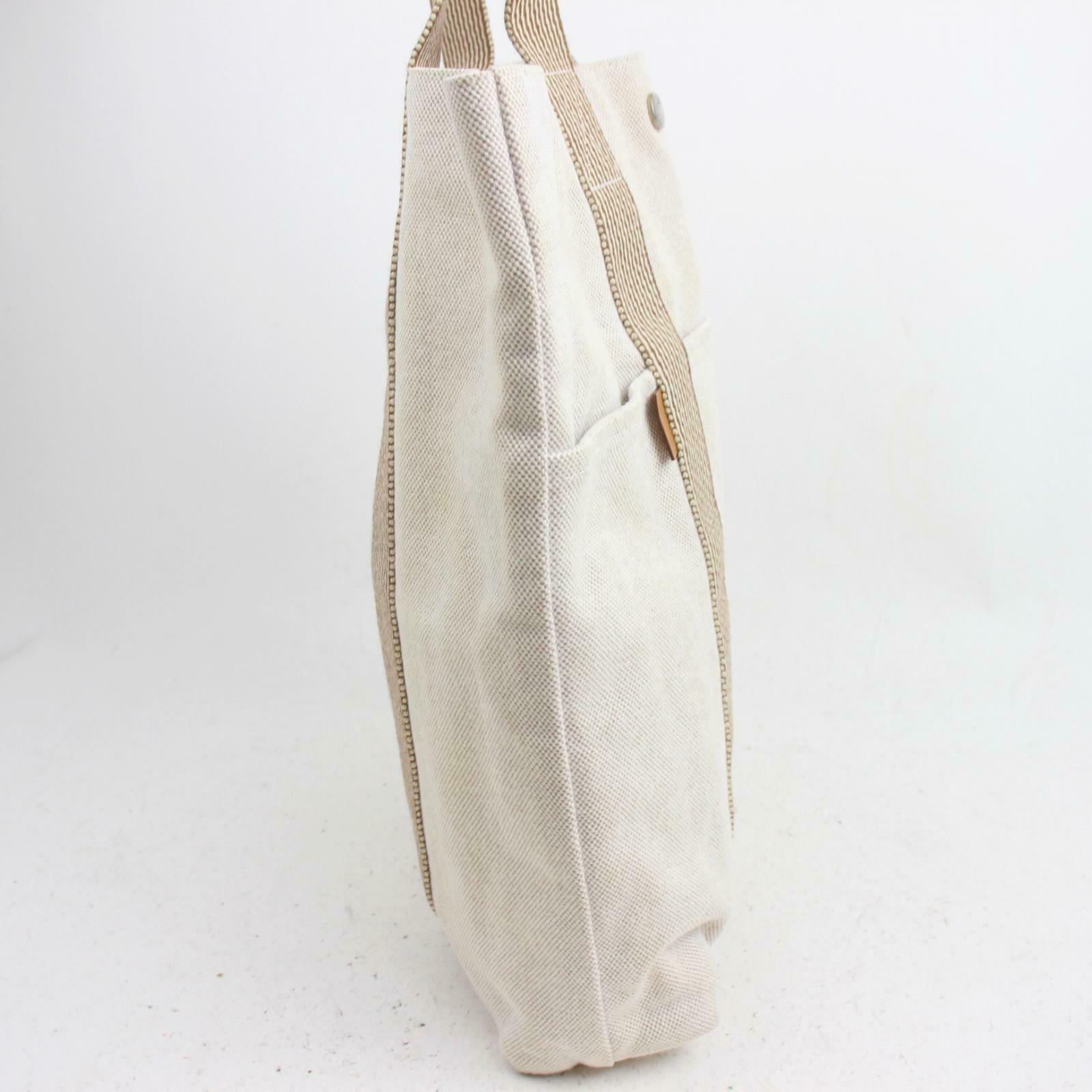 Luxury Hermes Tote Bag New Fourretout Cabas Beige Canvas ( -15895)