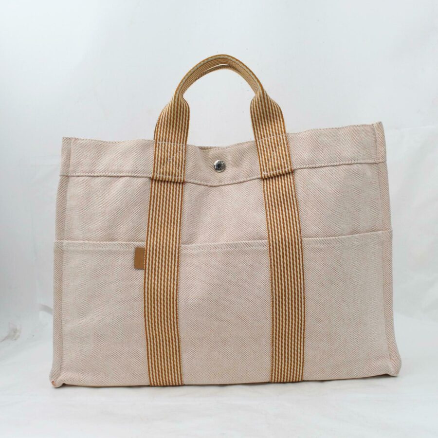 Luxury Hermes Tote Bag New Fourre Tout Tote Beige Canvas ( -16191) | Studio Nafay