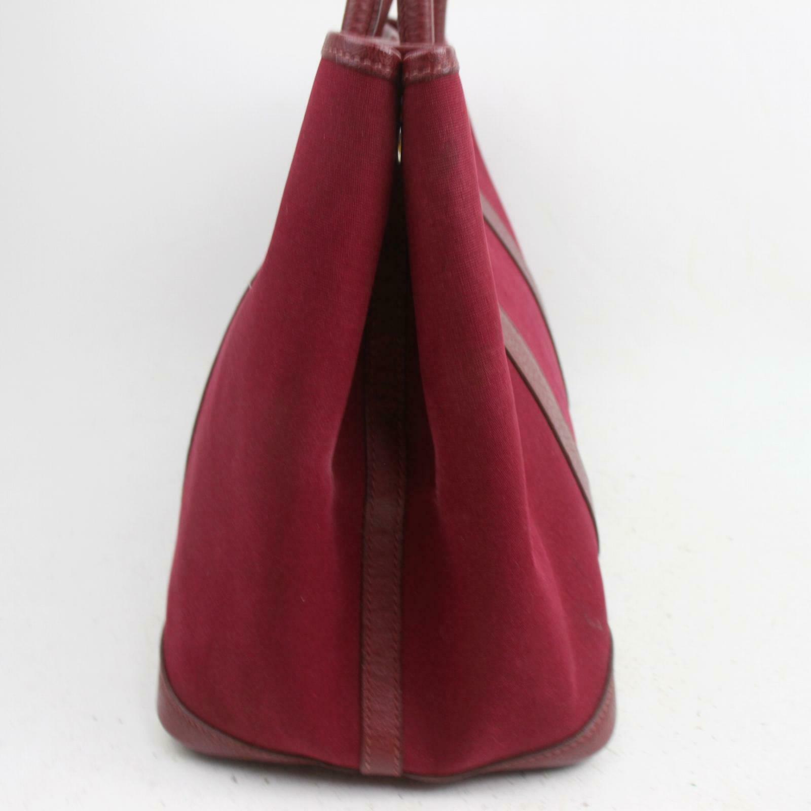 Luxury Hermes Tote Bag Garden Party Pm Red Canvas ( -15898)