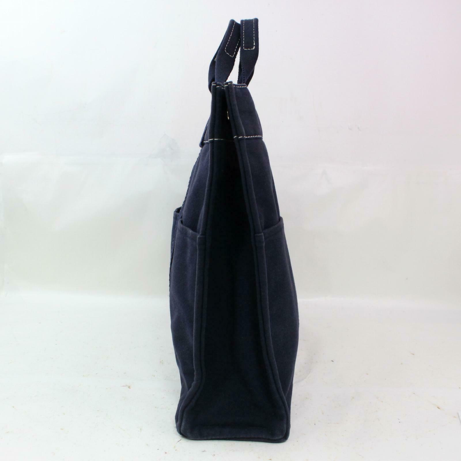 Luxury Hermes Tote Bag Deauville Navy Blue Canvas ( -16189)