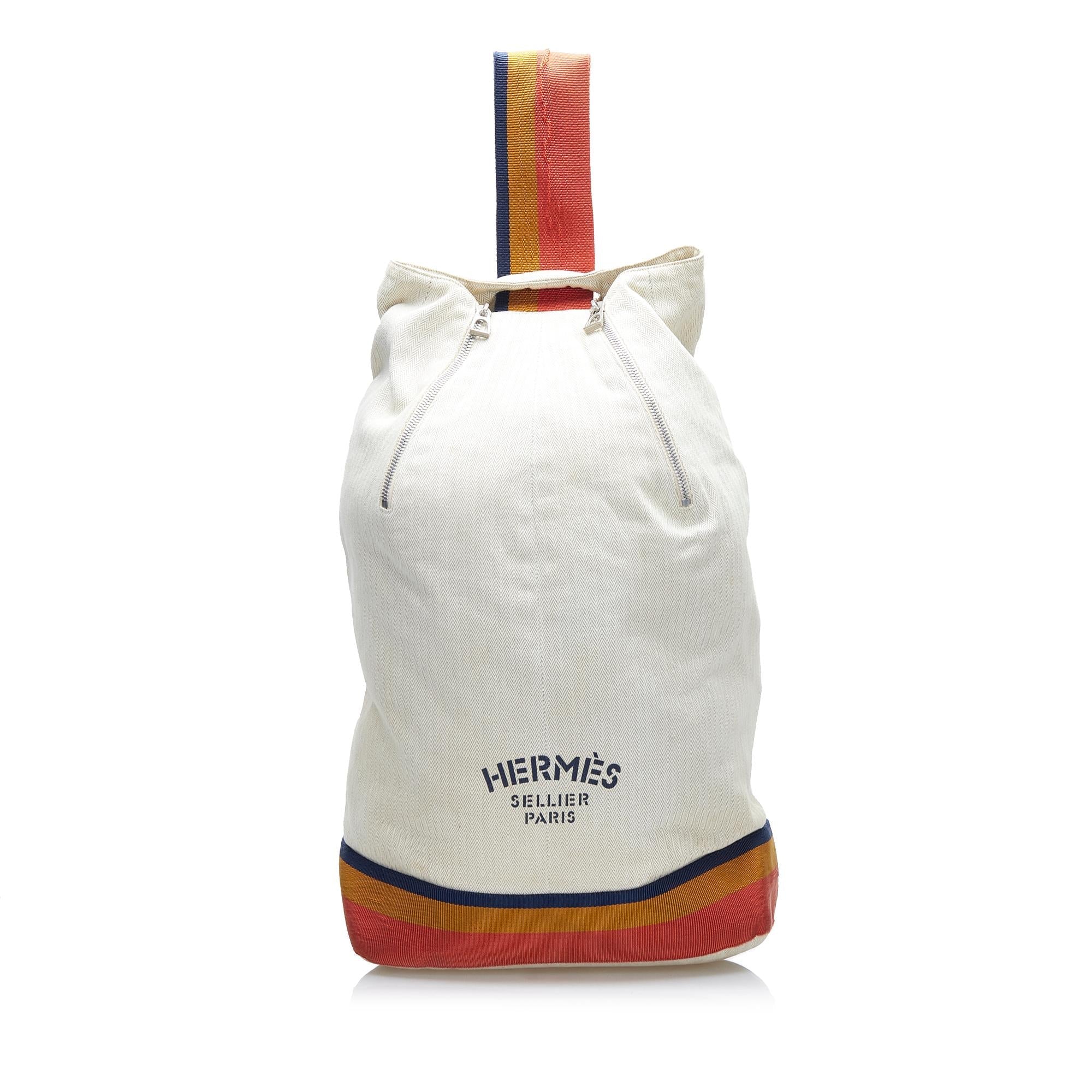 Luxury Hermes Toile Chevron Cavalier Sling Bag - Product Image 2