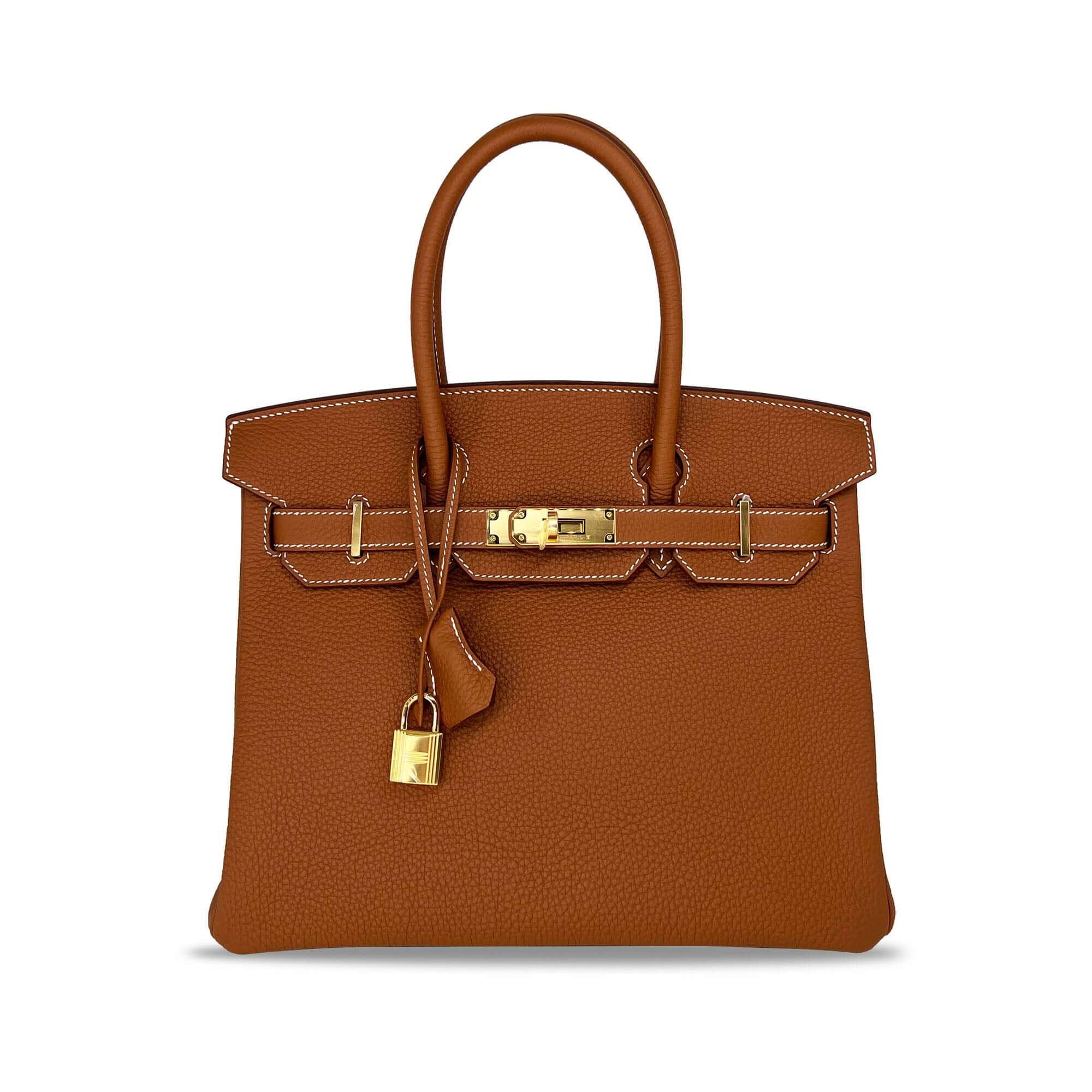 brown Luxury Hermes Birkin Togo B30 GHW designer bag