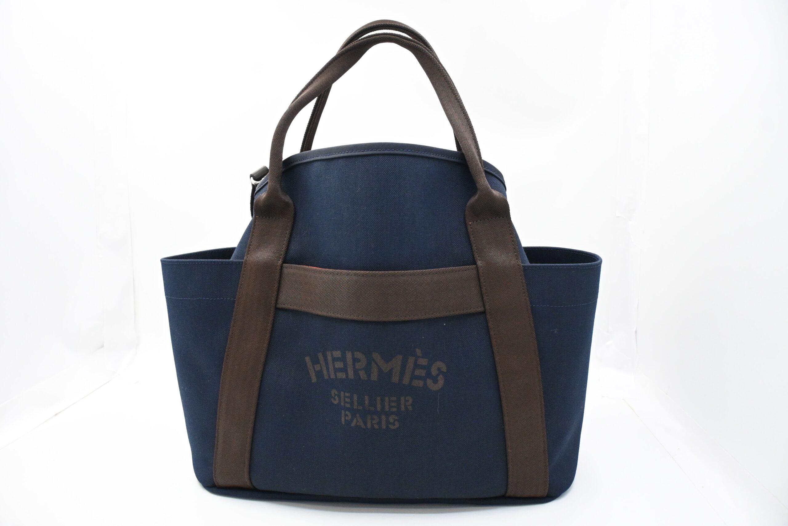 Hermes Sac de Pansage/Grooming Bag in Navy Blue Canvas