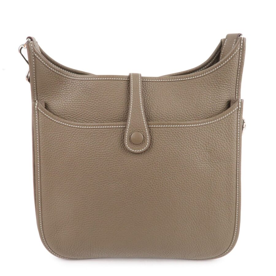 Luxury Hermes Taurillon Clemence Evelyne 3PM Shoulder Bag Etoupe | Studio Nafay